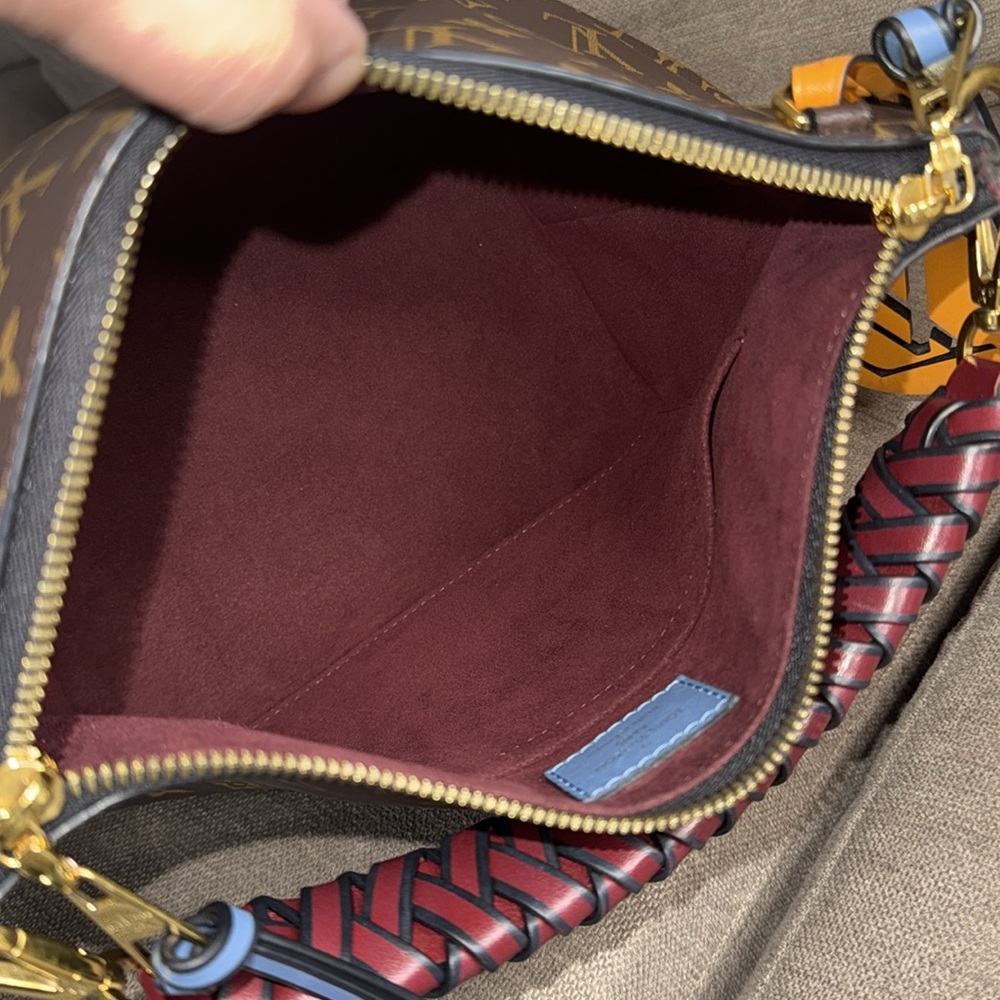 Louis Vuitton Brown Monogram Shoulder Bag with Red and Gold Accents - Picture 7 of 9